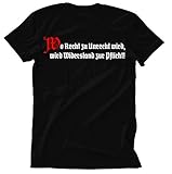Wo Recht zu Unrecht Wird Männer und Herren T-Shirt | Revolution Osten Aufstand Putsch | FB (L, Schwarz)