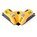 Fhdisfnsk Rechtwinkliger 90-Grad-Quadrat-Laserwaage Horizontaler und vertikaler Laserlinienmarker mit Zwei Saugnäp