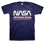Nasa Offizielles Lizenzprodukt United States Herren T-Shirt (Marineblau), XL