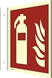 Fahnenschild Feuerlöscher HIGHLIGHT gemäß ASR/DIN, PVC 148 x 148 mm, Leuchtdichte: 160 mcd/m² (Brandschutzschild) w