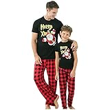 Weihnachtsoutfit Familie Set Weihnachten Schlafanzug Xmas Zweiteiler T Shirt & Hosen Outfits Mama Baba Kind Langarm Weihnachtspyjama Nachtwäsche Für Herbst Winter Weihnacht Neuj