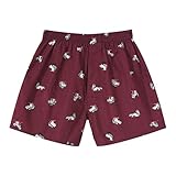 winying Herren Boxershorts Retroshorts mit Avocado Print Lustige Unterwäsche Slim Fit Unterhosen Elastischer Bund Trunks Dunkelrot B M