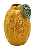 EDG Vase Chakara Zitrone mit Blättern H30 Farbe : Gelb