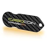 Code24 Einkaufswagenlöser „Carbocoin F1“ - Praktischer Einkaufschip Schlüsselanhänger aus Carbon & Schlüsselfinder, inkl. Registriercode für Schlüsselfundservice, Key-F