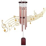 JelyArt Windspiele Garten Außen, 6 Aluminium Legierung Röhren Metall Windspiele für Draußen Balkon Terrasse Hinterhof Home Decor (Roségold)