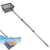 Pinsheng Teleskop Kescher, 105 cm Aquarium Kescher zum Angeln mit Ausziehbarem Griff, das Nylon Faltbares Ausdehnbares Teleskop Kescher für Aquarium Seen Teiche (S)