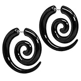 Tumundo 2 Fake Dehnspiralen Spirale Strudel Tribal Acryl Fakeplugs Ohrstecker Piercing Plug Tunnel Schwarz Weiß Cheater, Variante:schw