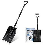 FAVOMOTO Schneeschaufel Tragbare Schneeschaufel mit D-Griff Schneeschaufel Notschaufel Abziehbar Auto für Winter Auto im Freien Gartenarbeit (Schwarz)