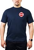 T-Shirt Chicago FIRE DEPT - Standard-Emblem auf der Brust- Feuerwehr von Chicag