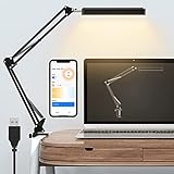 Schreibtischlampe, Schreibtischlampe LED Funktioniert mit der WiF Tuya Smart Life APP, Kompatibel mit Amazon Alexa und Google H