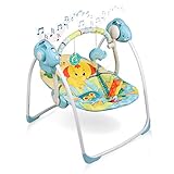 IECOPOWER Babyschaukel, Babywippe Elektrisch Neugeborene Kindersitz Baby Schaukel Wippe 6 Schwunggeschwindigkeiten und 16 Melodien B