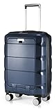 HAUPTSTADTKOFFER - Britz - Handgepäck mit Laptopfach Hartschalen-Koffer Trolley Rollkoffer Reisekoffer, TSA, 4 Rollen, 55 cm, 34 Liter, Dunkelb