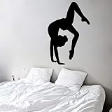 Wandtattoo Turner Sport Gymnastik Kunstwand Vinyl Wandaufkleber Kinder Kindergarten Baby Zimmer Bettwäsche Yoga Dekoration 84 * 56
