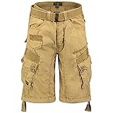 Geographical Norway Panoramique Men - Herren Bermuda Shorts Kurze Manner - Herren Sport Cargo Short Sommer - Regular Herrenshorts Chino Bermuda Shorts Fit (Beige 3XL)