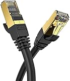 Veetop LAN Kabel Cat 8 Netzwerkkabel Internetkabel für 40 Gigabit High Speed Ethernet Netzwerke Flexibel und Robust mit Vergoldetem RJ45 Stecker. 2m Schw