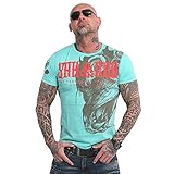 Yakuza Herren Dragon T-Shirt, Turquoise, M