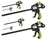 TrutzHolm® 6x Einhandzwinge Schnellspannzwinge Schraubzwinge Klemmzwinge Spanner 3 Größen mit Soft-Grip-Griffen bis 60x300