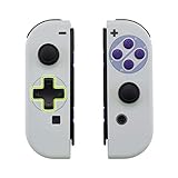 eXtremeRate Gehäuse für Nintendo Switch Joycon,Gehäuse Case Hülle Schale Ersatzteile für Nintendo Switch Joy-con Controller&kompletter Satz Taste(D-Pad-Version)-Classics SNES Style-Keine Konsole Hü