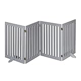 Relaxdays Absperrgitter, freistehendes Schutzgitter, HxB: 70 x 207 cm, mit Füßen, Hunde, Kindergitter klappbar, g