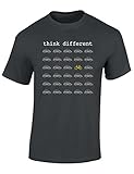 T-Shirt: Think Different - Fahrrad Geschenke für Damen & Herren - Radfahrer - Mountain-Bike - MTB - BMX - Fixie - Rennrad - Tour - Outdoor - Sport - Urban - Motiv - Spruch - Fun - Lustig (XL)