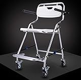 Faltbarer Toilettenhocker,Badezimmerhocker,Kommode Rutschfeste Badebank Dusche Rollstuhl Faltbarer Duschhocker Rollduschstuhl Toilettenbadestuhl/Weiß