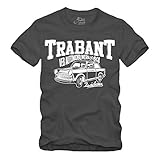 Trabant Zwickau - T-Shirt VEB 2 Takt Racing Trabant 601 DDR IFA Trabbi Ossi (S, Grau)