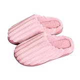 Hausschuhe aus Baumwolle Mode Männer Hausschuhe Herbst Winter Home Slipper for Männer Warme Innenbeacht Rutschen Frauen Paar Baumwolle Schuhe Memory-Schaum (Color : Pink, Shoe Size : 38-39)