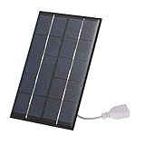 Decdeal Tragbares Solar Ladegerät 2.5W / 5V mit USB Anschluss Monokristallines Silikon Kompaktes Solarpanel Telefon Mobiltelefon Energienbank Ladegerät für Kampierendes Wandern 142 x 88 x 3