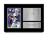 HWC Trading Tom Brady A4 Ungerahmt Signiert Gedruckt Autogramme Bild Druck-Fotoanzeige Geschenk Für New England Patriots American Football F