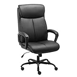 BASETBL Bürostuhl Schreibtischstuhl Ergonomisch Chefsessel mit gepolsterter Armlehne und weiche Kopfstütze, Rückenlehne, drehbar und Wippfunktion, Höhenverstellbar, PC Lederstuhl Gaming D