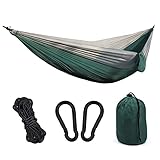 Maity Moskitonetz Hängematte Camping im Freien mit Moskitonetz Hängematte Anti-Moskito Camping Mesh Hängematte Hammock für Outdoor Terrasse Hof Reisen Garten (Grau/Dunkelgrün)