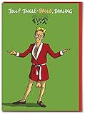 Brainbox Candy - Lustige Weihnachtskarten – 'Jolly Jingle Balls' – freche Weihnachtskarte – für Sie und Ihn / Damen / Partner / F