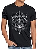 style3 Hyrule Wappen Herren T-Shirt link Gamer, Größe:M, Farbe:Schw