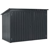 Juskys Mülltonnenbox Namur | Aufbewahrungsbox für 3 Tonnen | 1,9m² | 2 Türen abschließbar | Metall | grau | Mülltonnenverkleidung Müllbox Mü