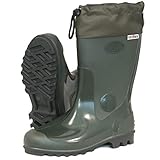 FortMen Gummistiefel Herren Stiefel mit Filzeinlage Arbeitsstiefel Männer Jagd Angel Stiefel , Grün (Olivia), 43 EU