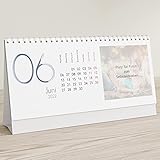 sendmoments Kalender zum Selbstgestalten 2022 mit Relieflack, Kalenderjahr, Bastelkalender zum Aufstellen und Einkleben Gedruckter Fotos, Querformat 260x120