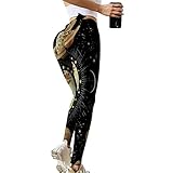 Briskorry Mode Drucken Yoga Hohe für Damen, Strenchy strukturierte Leggings mit Fliege, High Waist Slim Fit Blickdicht Hohe Taille Elastische Hintern Heben Bauchkontrolle Seamless Sp