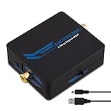 kwmobile Koaxial Toslink Converter Digital - SPDIF Konverter Audio Wandler von optischem Toslink zu digitalem Coax Ausgang - mit Mini-USB Kab