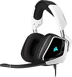 Corsair VOID ELITE RGB USB-Gaming-Headset (7.1-Surround-Sound, optimiertes Omnidirektionalmikrofon, anpassbare RGB-Beleuchtung) - Weiß (Generalüberholt)