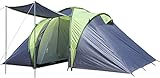 EXPLORER Zelt Sierra 4 Familienzelt mit 2 Schlafkabinen 420(140x140x140)x210x180cm 2+2 Personen 3000mm Wassersäule Ring Pin System wettergeschützter Eingang Camping Outdoor Wandern F