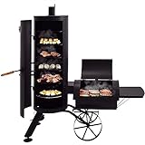 Syntrox Germany Smoker Holzkohlegrill Barbecue BBQ Räucherofen Grill Grillwagen Leptob