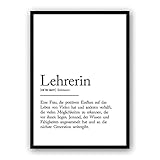 Zertify Definitions Poster: Lehrerin | DinA4 (21 x 29.7 cm) | Poster mit Worterklärung wie im Duden für Deine Wanddeko | Ohne R