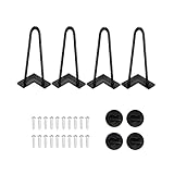 YORKING 4X Hairpin Leg 20 cm Haarnadel Tischbeine Schwarz Tischbein Metall Möbel Stützfuß DIY Möbelbein für Schreibtisch E