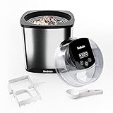 SveBake Eismaschine mit 2 Liter Gefrierbehälter und Edelstahl Chassis - Digitaler LED Timer & Deckelöffnung, Speiseeismaschine für Frozen Yoghurt, Sorbet und Eis, inkl. Rezep