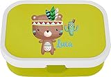 EZYshirt® Niedliche Bohamian Tiere mit Wunschname Personalisierte Brotdose mit Bento-E