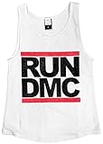 Amplified Damen Tank Top (Run DMC Logo, White, S)