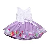 Kobay Mädchen Sommer Süßes Muster Kleinkind Kleinkind Bowknot Tutu Blütenblätter Tüll Kleider Baby Mädchen Blumenkleid O