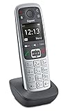 Gigaset E550H Dect-Großtasten-Schnurlostelefon, zusätzliches Mobilteil, schwarz/p