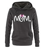 Comedy Shirts - MOM. Minnie - Damen Hoodie - Schwarz / Weiss-Pink Gr. L