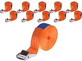 INDUSTRIE PLANET 10 x 250 kg daN 4m Profi Spanngurte mit Klemmschloss 25mm Spannriemen Befestigungsriemen DIN EN 12195-2